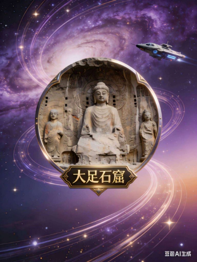 宇宙文化 2-2
赞美重庆大足石刻《崖壁星语》
天台 创作-宇宙文化